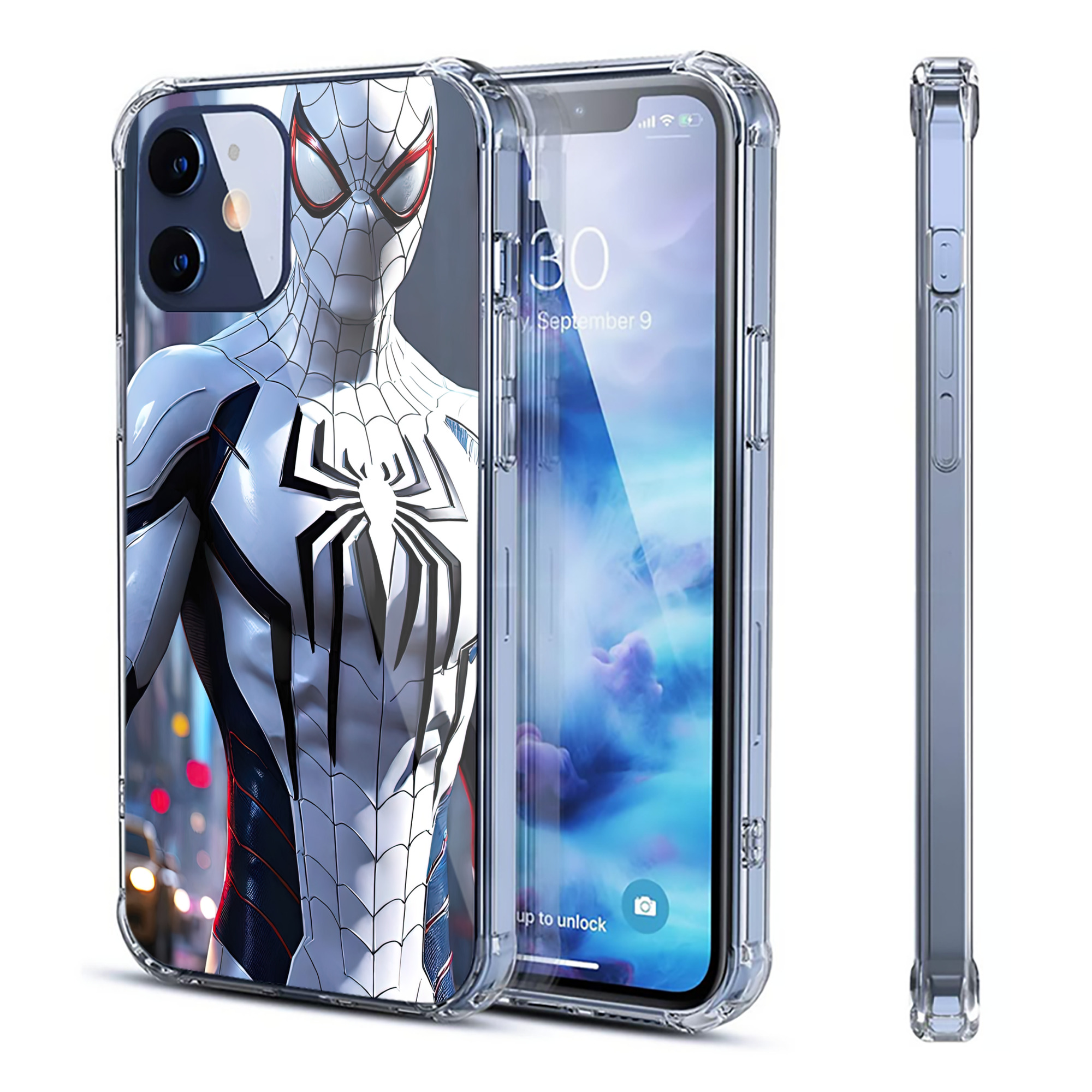 （画像用） Spider Man スパイダーマン 【iPhone 12シリーズ対応】透明スマホケース（クリアソフトケース）